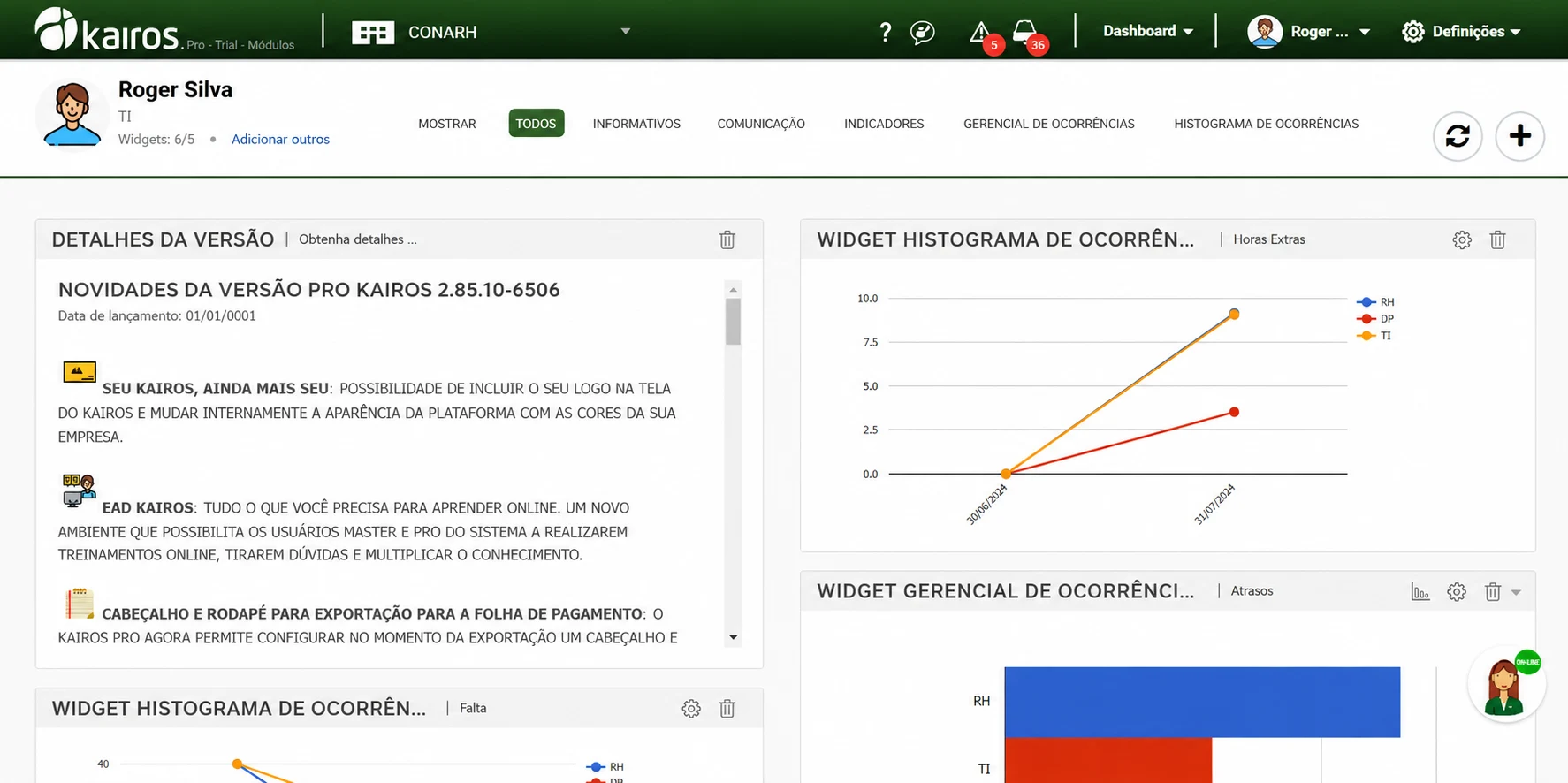 Dashboard Kairos